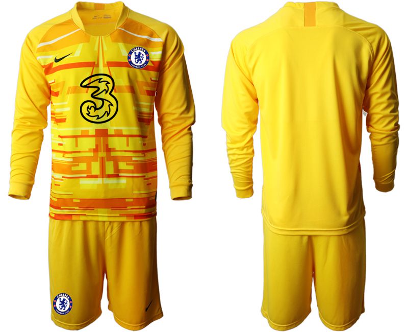 Men 2020-2021 club Chelsea yellow goalkeeper long sleeve Soccer Jerseys